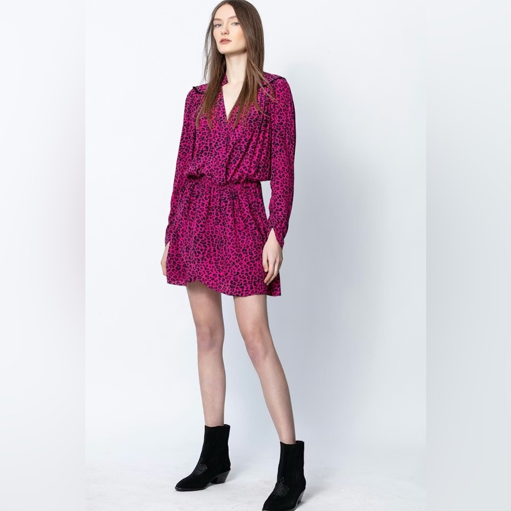 Zadig & Voltaire Pink Leopard Print Dress